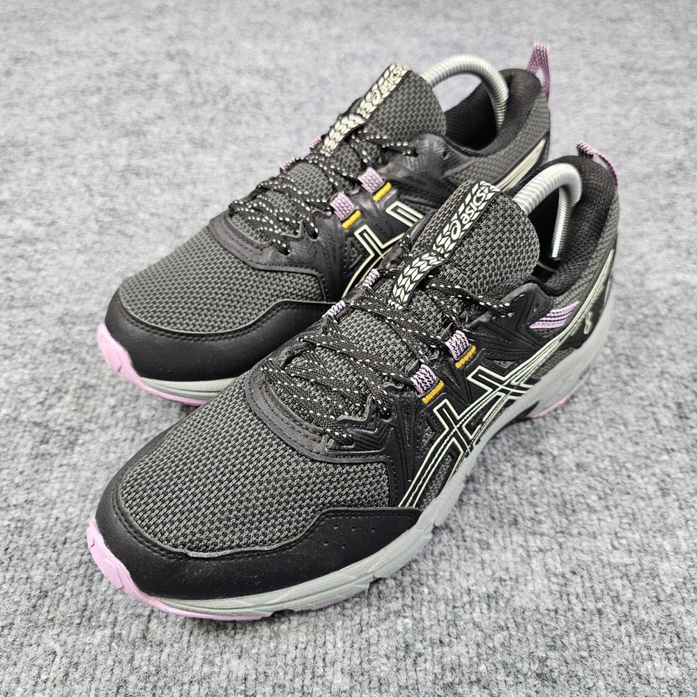 Asics Gel-Venture 8 Womens Trail Shoes Sz 9 Wide Black Pink Running Sneakers